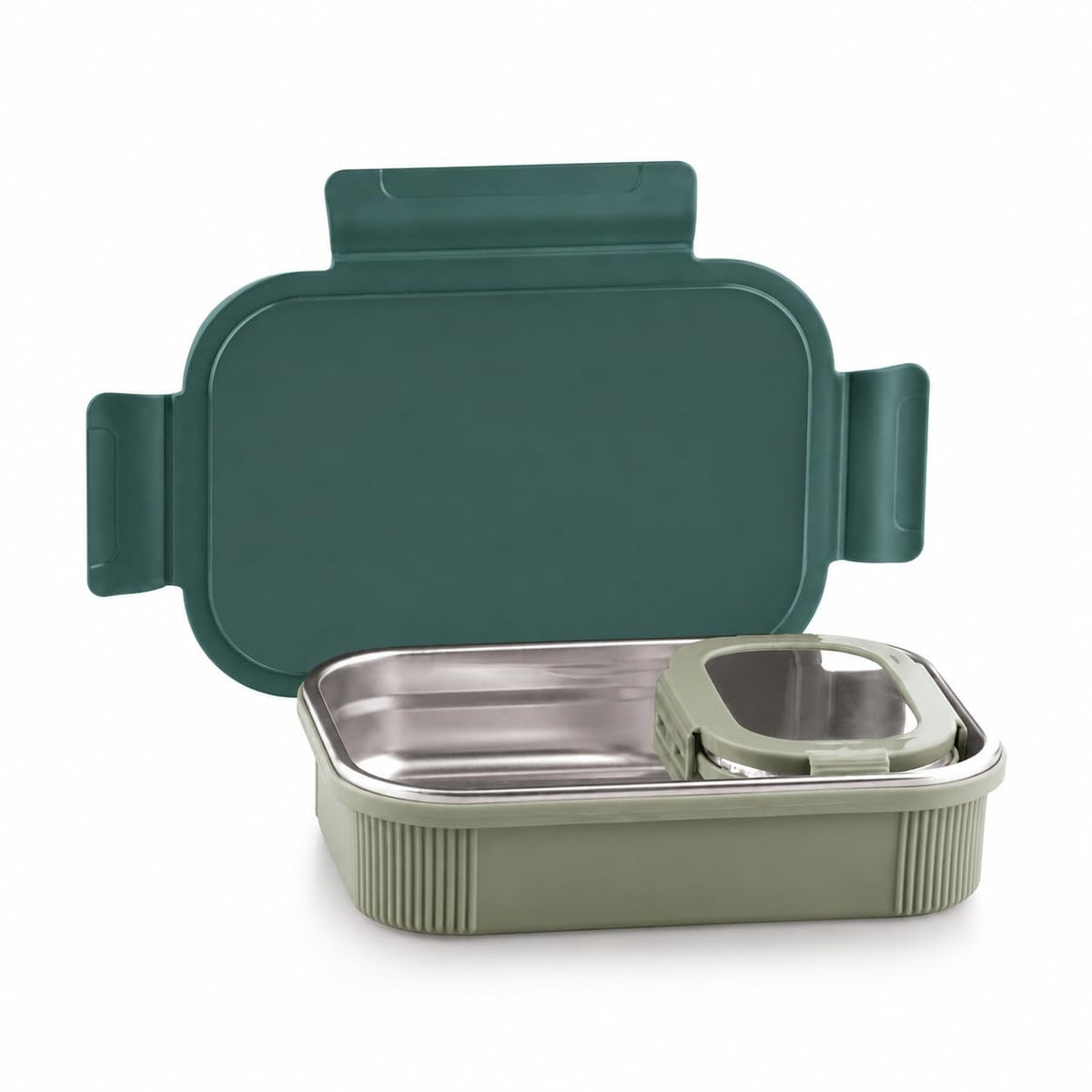 Microwave-Safe Stainless Steel Lunch Box – 800ml + 150ml