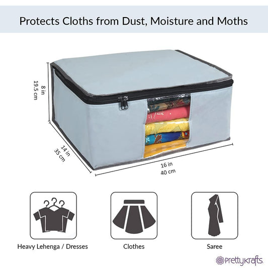 Pack of 6 Saree Cover - Solid Non Woven Saree Cover for Wardrobe