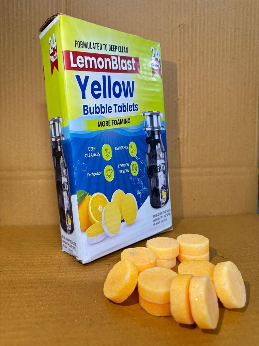 (24pc) LemonBlast Yellow Bubble Tablets – Deep Cleaning Foaming Tablets