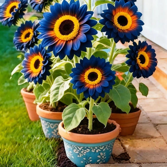 Blue Flame Sunflower Seeds with Organic Pot Mix – Pack of 1