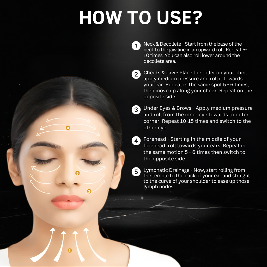 Luxury Skincare 24K Gold Energy Electric Facial Massager Roller (50% OFF)