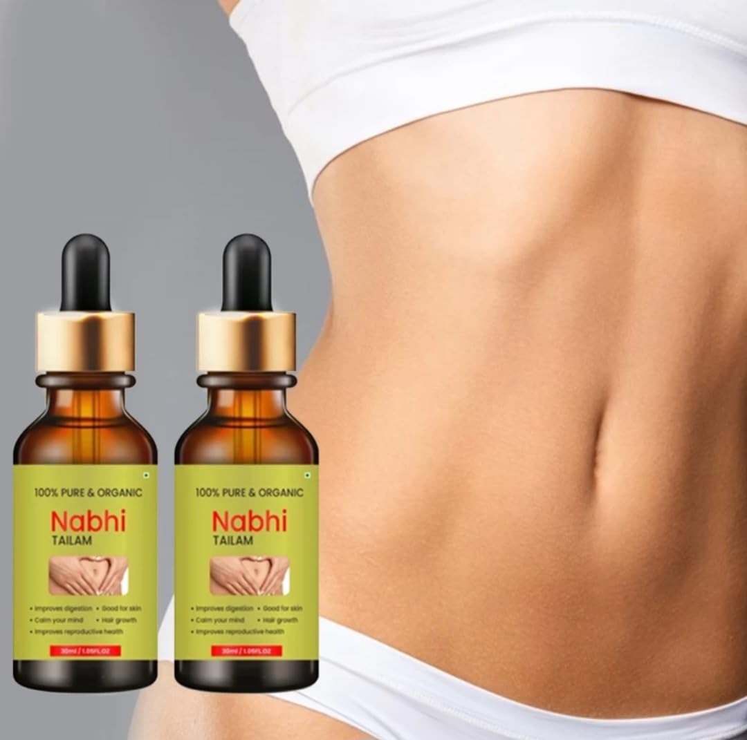 (Pack of 2) Nabhi Oil – Herbal Belly Button Oil for Daily Navel Care 30ml Each