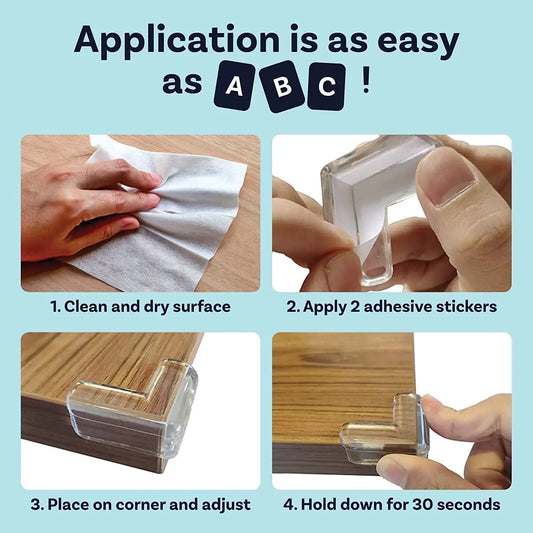 Silicone Edge Protectors (10 Pieces) – Transparent Corner Guards for Table & Furniture