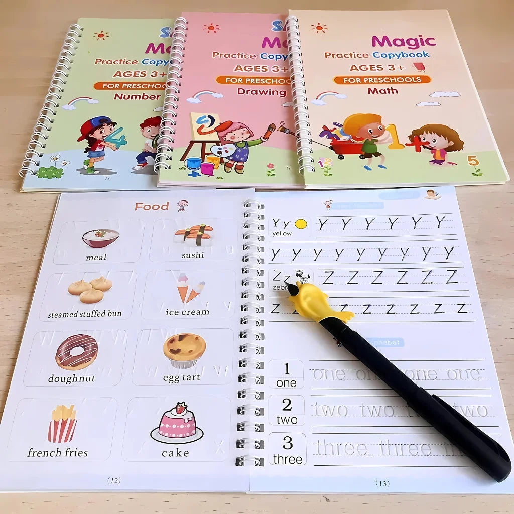 Sank Magic Practice Copybook (4 BOOKS, 1 PEN, 1 GRIP, 10 REFILL)