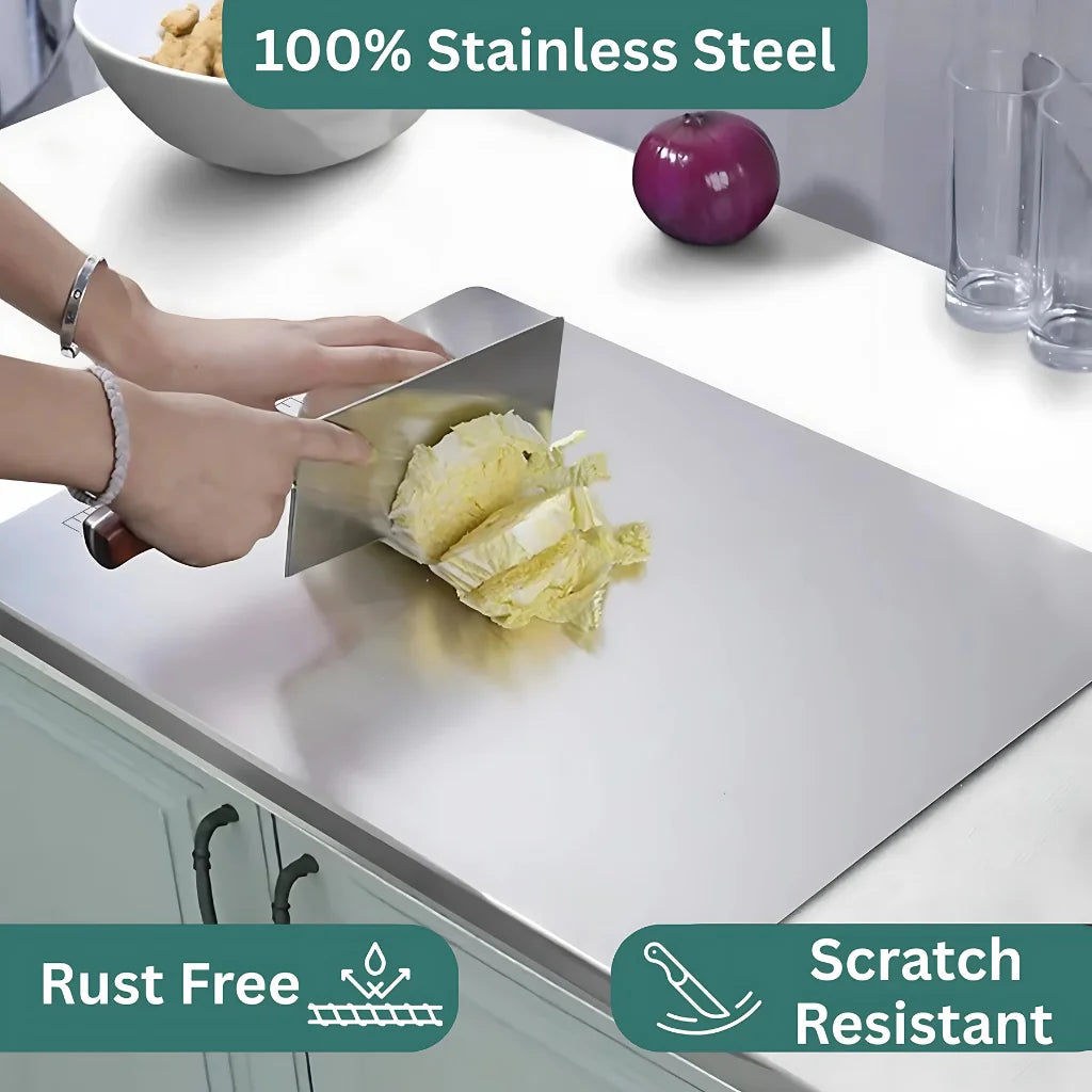 Premium Stainless Steel Anti-Skid Kitchen Chopping Board (50% OFF)