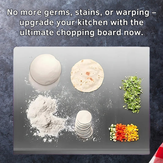 Premium Stainless Steel Anti-Skid Kitchen Chopping Board (35x31cm)