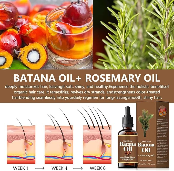 (Pack of 2) Batana Oil with Rosemary for Hair Growth 30ml each