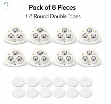 Self Adhesive Wheels For Furniture Moving Mini Swivel Wheels For Bottom 360° Universal Caster Wheel PACK OF 8