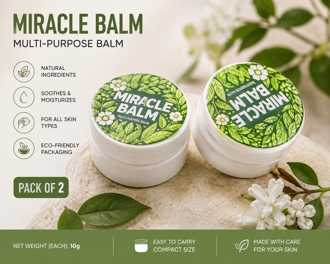 Herbal Miracle Balm for Pain Relief (Pack of 2)