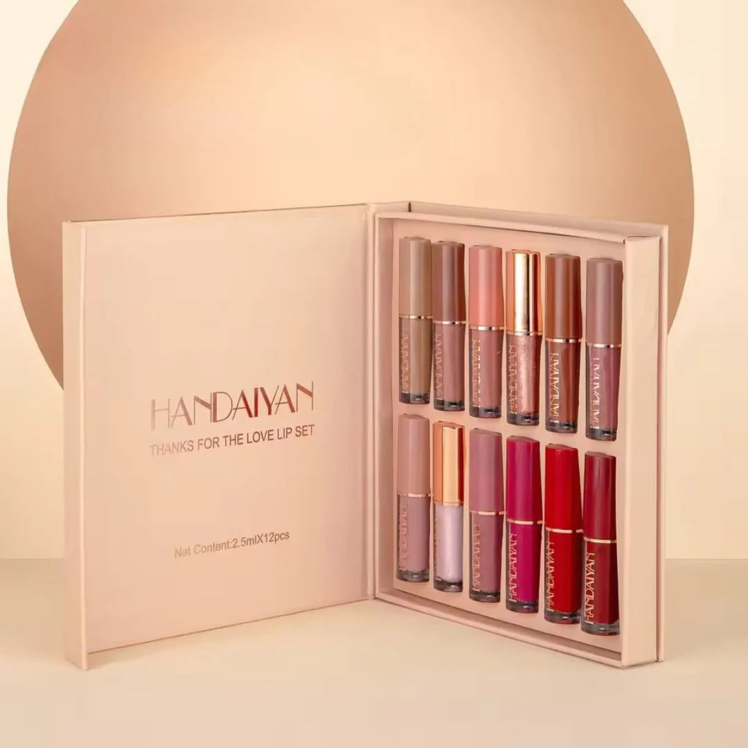 Premium Velvet Matte Liquid Lipstick Set 12Pcs