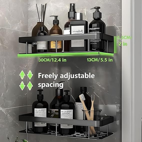 (Pack of 2) Adhesive Bathroom Shelf for Wall