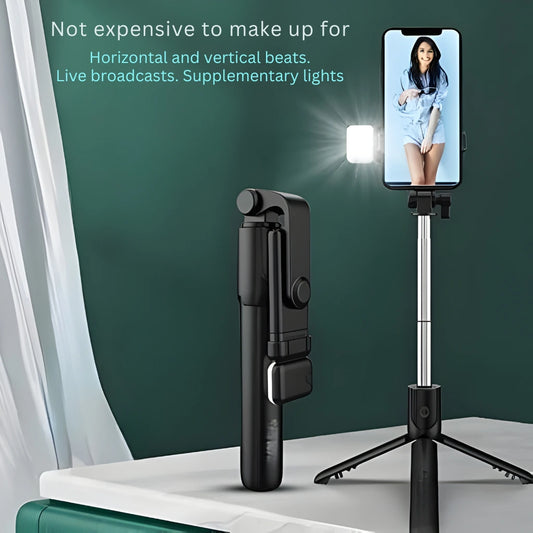 Extendable Flash 3-in-1 Selfie Stick Tripod with Bluetooth Remote