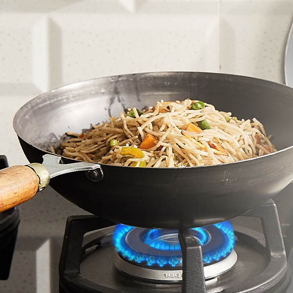 Steel Iron Wok with Strong Handle Kadai