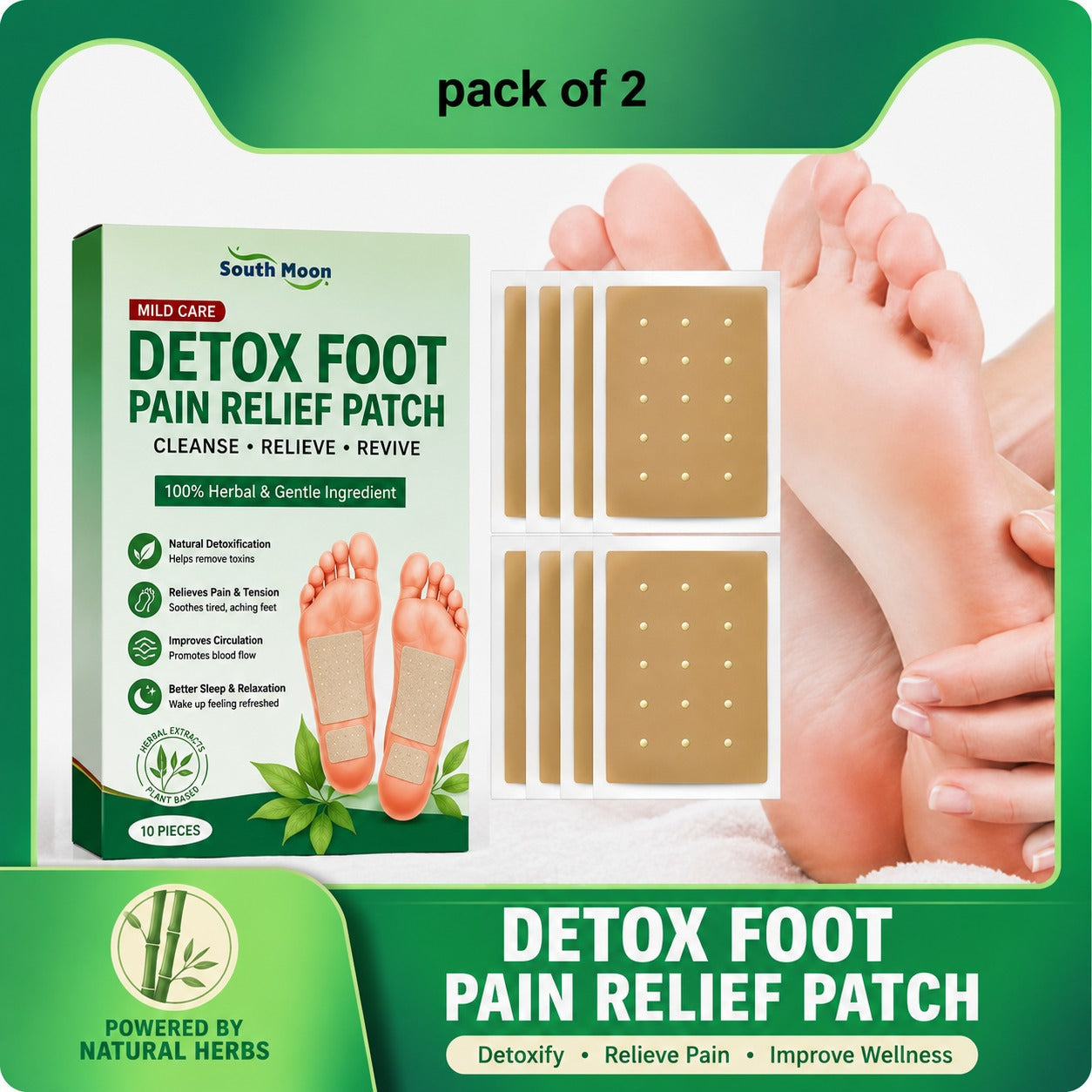 20 Patches Mild Care Foot Pads- Night Use Relaxation & Foot Care Patches