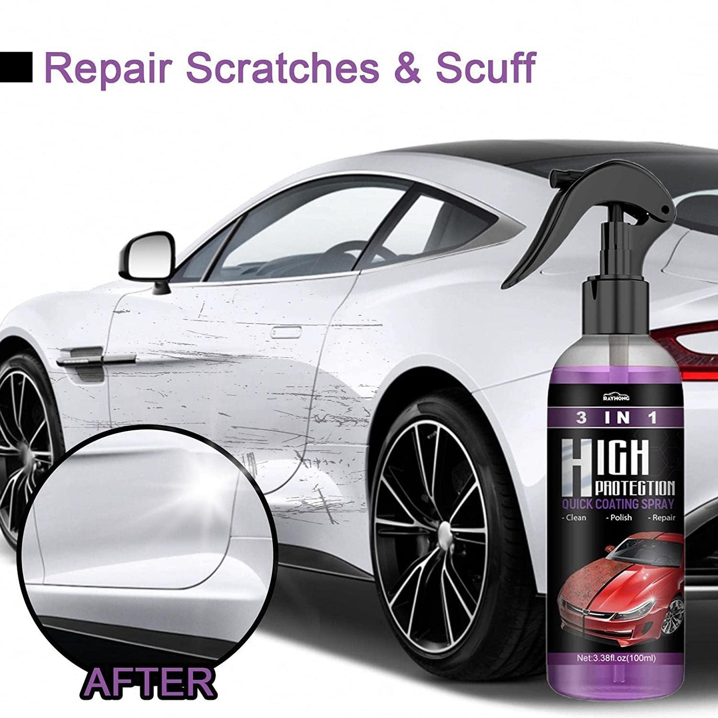 (Pack of 2) Hydrophobic Polish Nano Coating Agent for Car, Motorcycles, Boats