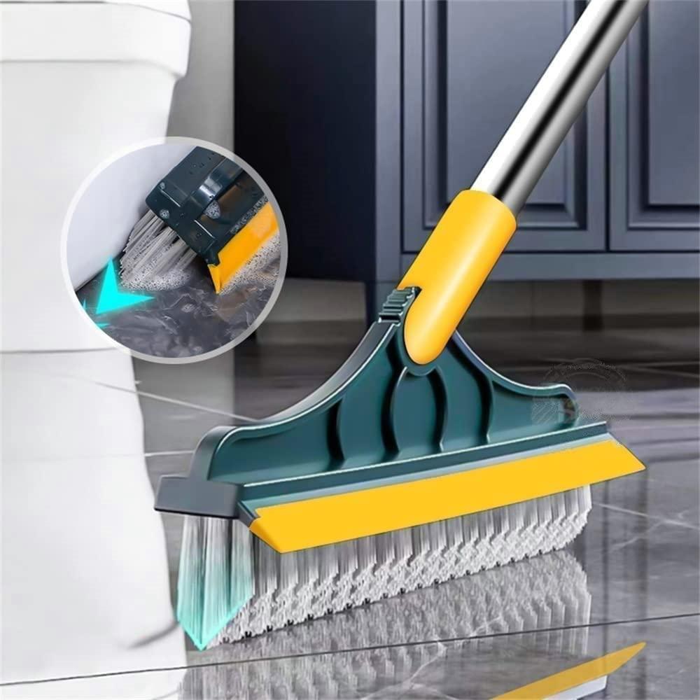 2-in-1 Scrubbing Brush with Corner Wiper & Flexible Head Floor Scrub