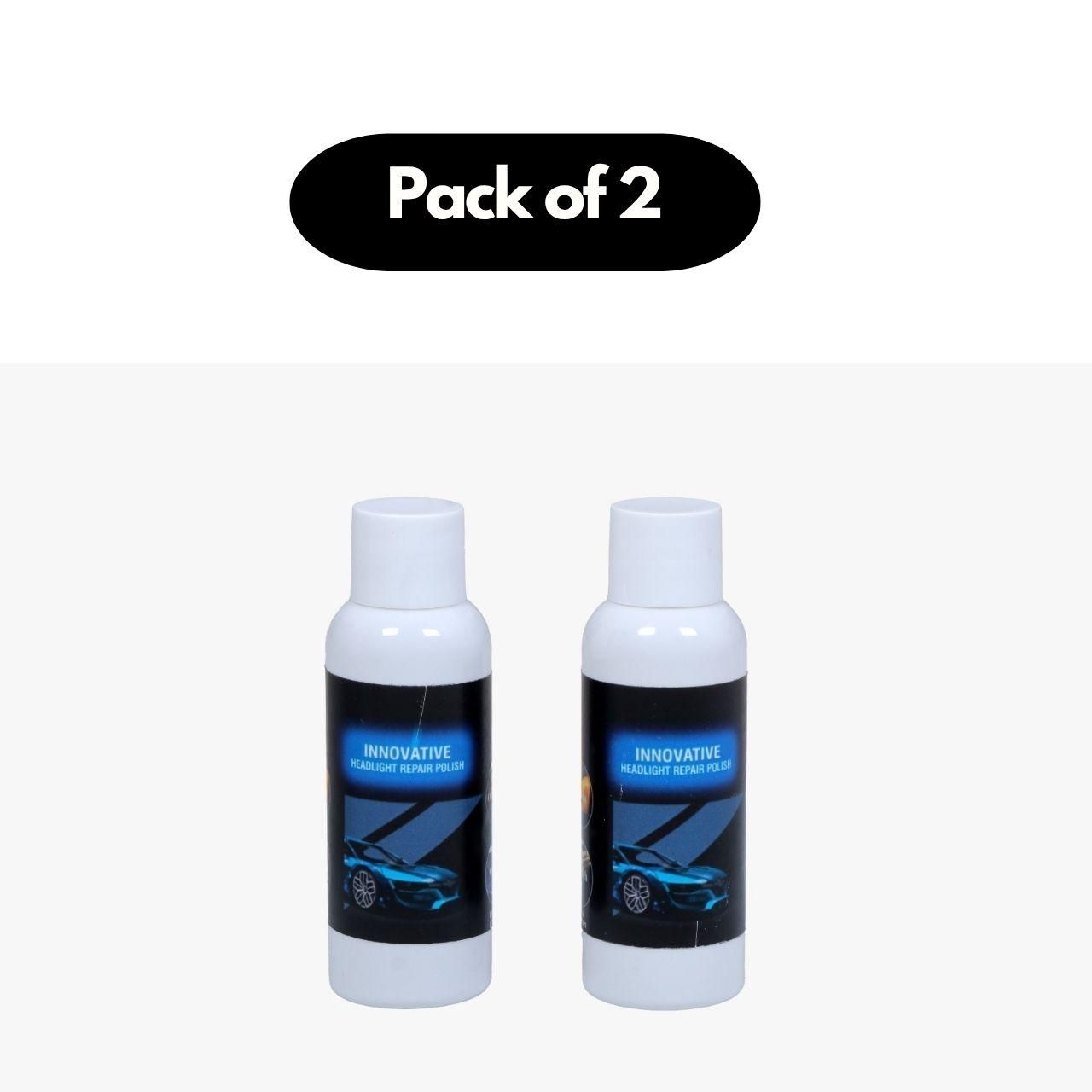 Pack of 2 Car Headlight Repair Fluid Scratch Remover
