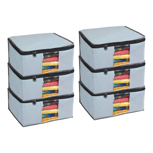 Pack of 6 Saree Cover - Solid Non Woven Saree Cover for Wardrobe