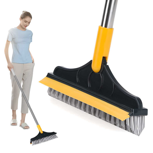 2-in-1 Scrubbing Brush with Corner Wiper & Flexible Head Floor Scrub