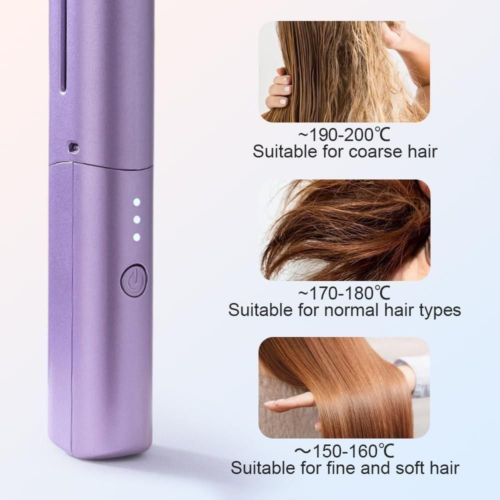 Portable Mini Hair Straightener Cordless Rechargeable Comb