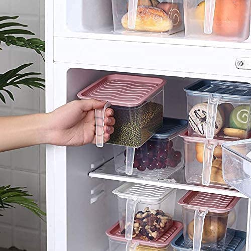 (Pack of 6) Unbreakable Fridge Storage Containers Box - Kitchen Storage Baskets