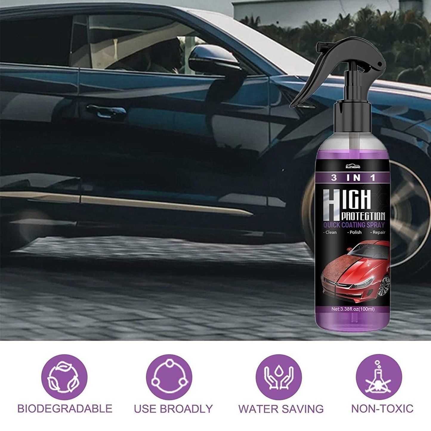 (Pack of 2) Hydrophobic Polish Nano Coating Agent for Car, Motorcycles, Boats