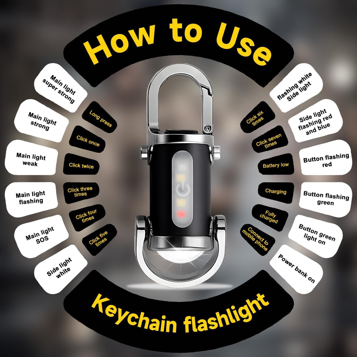 Rechargeable Keychain Flashlight – Mini LED Torch