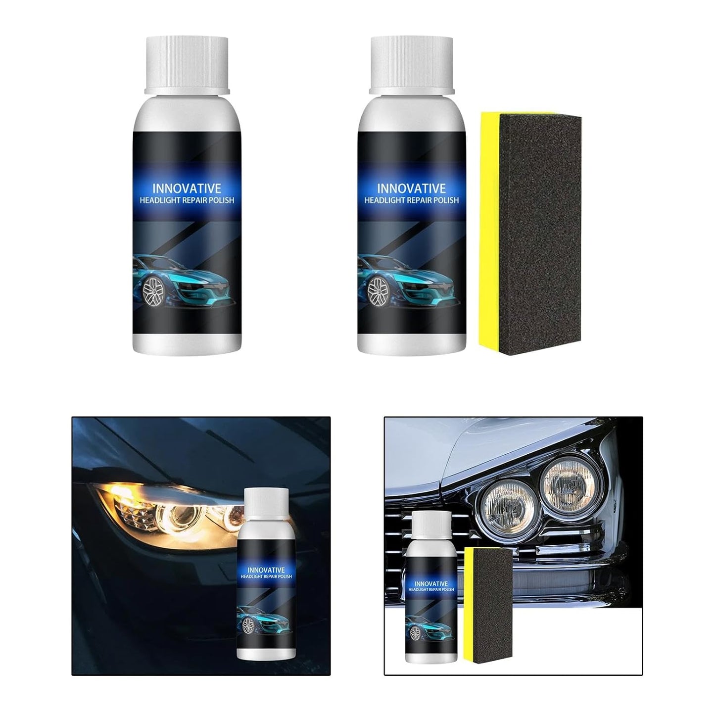 (Pack of 2) Car Headlight Repair Fluid Scratch Remover