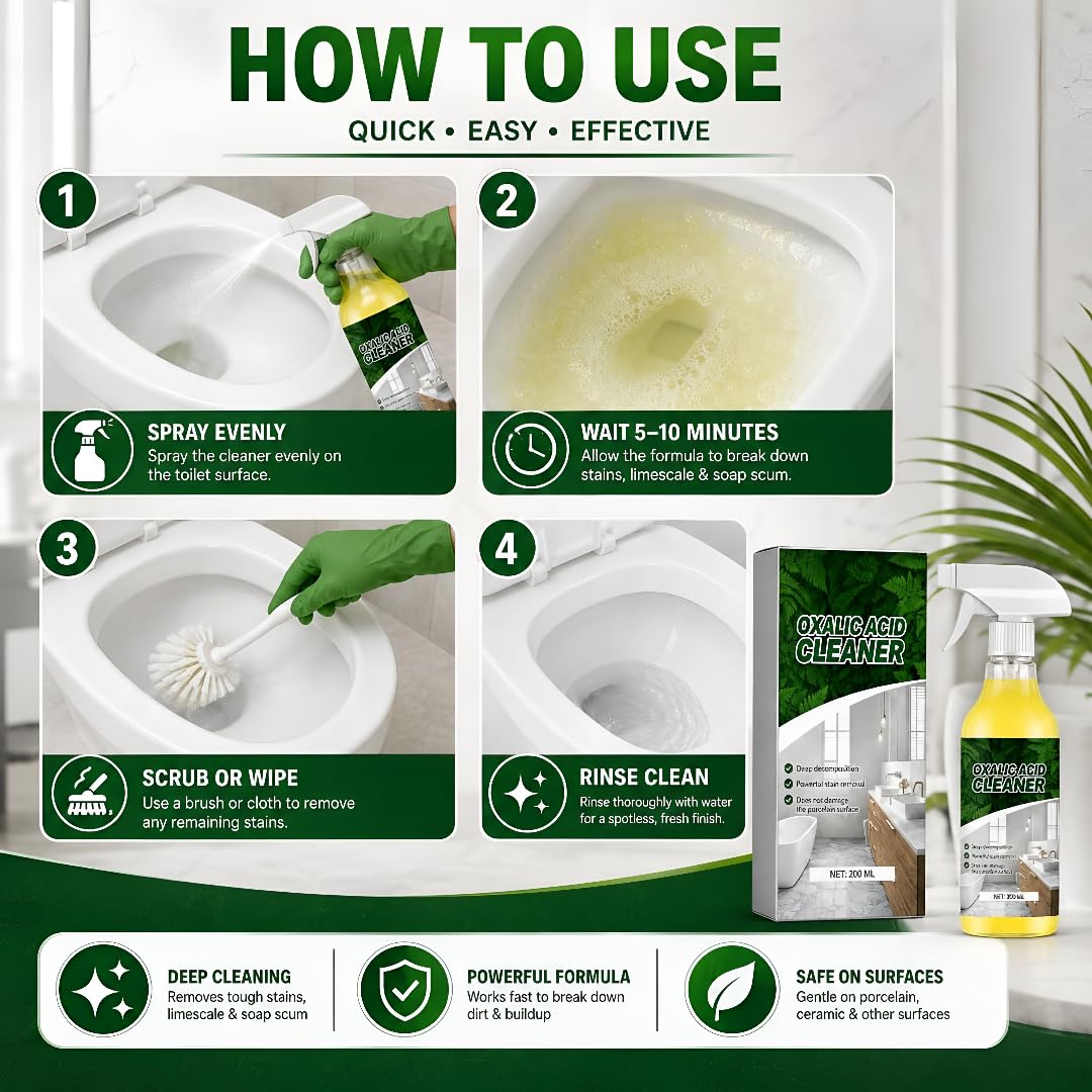 (Pack of 2) Powerful Oxalic Acid Cleaner Bottle