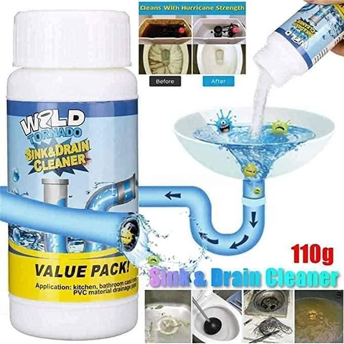 Pack of 2- Drain Blockage Cleaner Sink Cleaner Powder, Clog, Toilet Blockage Cleaner