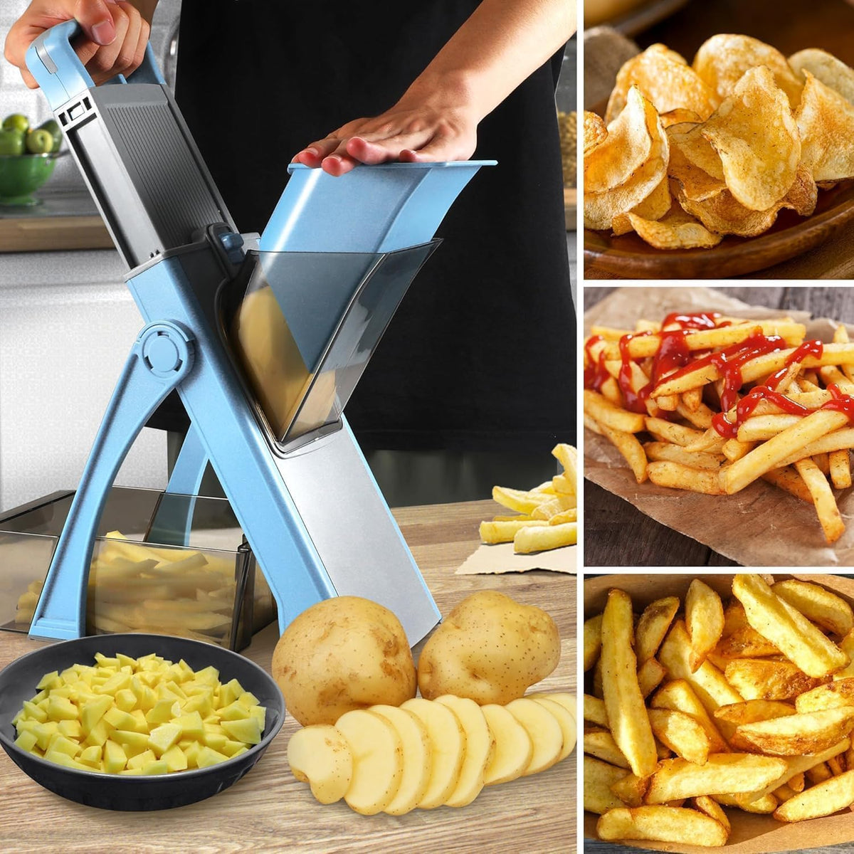 Vegetable Chopper Slicer for Kitchen – Premium Adjustable Mandoline