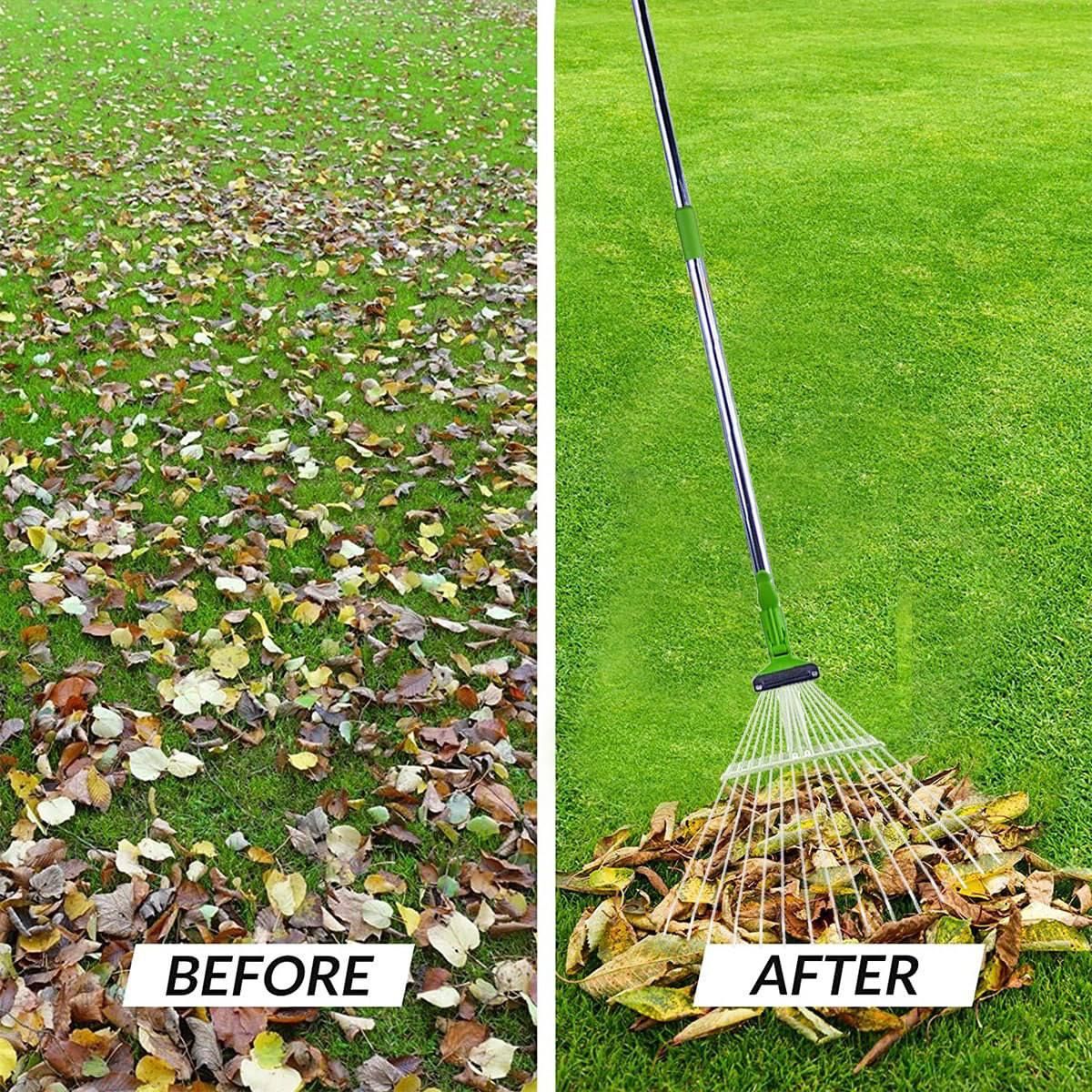 Garden Leaf Yard Cleaning Tool | Adjustable Garden Rake