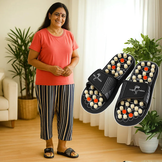 Acupressure & Magnetic Therapy Paduka/Slippers for Full Body Blood Circulation (Men & Women)