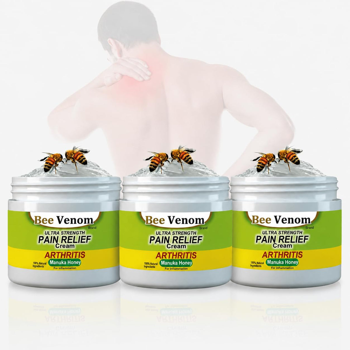 (Pack of 3) Bee Venom Ultra Strength Pain Relief Cream 100g