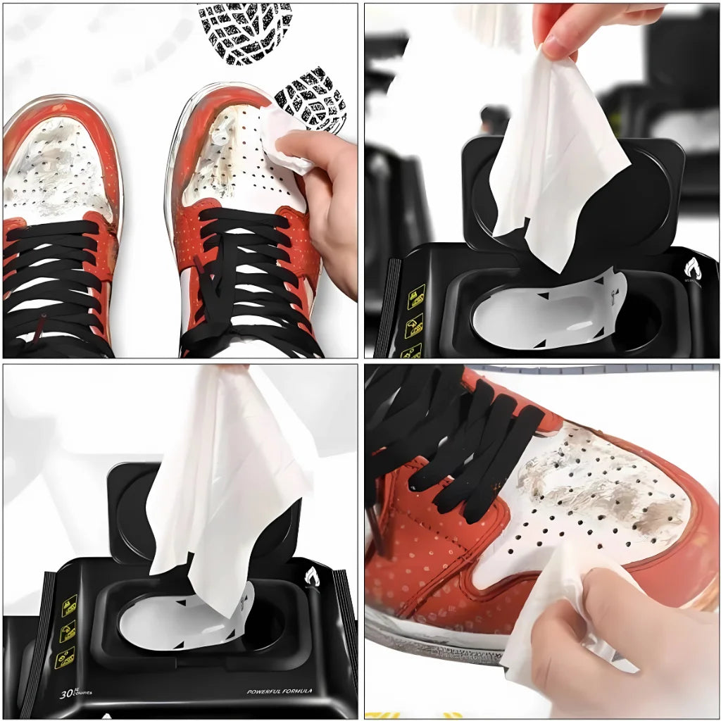 Natural Instant Sneaker & Shoe Cleaner Wipes (50% OFF)