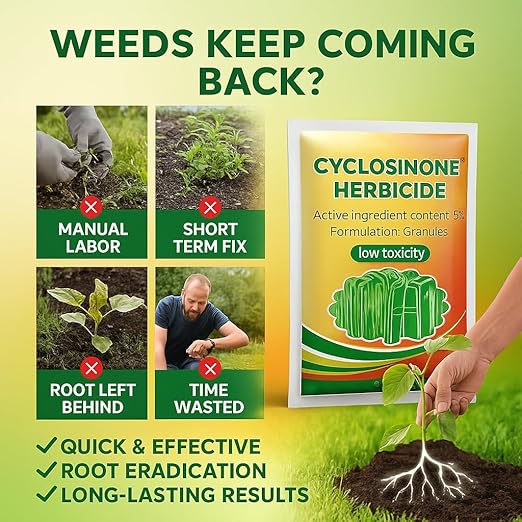 (Pack of 2) Cyclosinone Herbicide Weed Killer – High-Power Granules & Growth Supplement