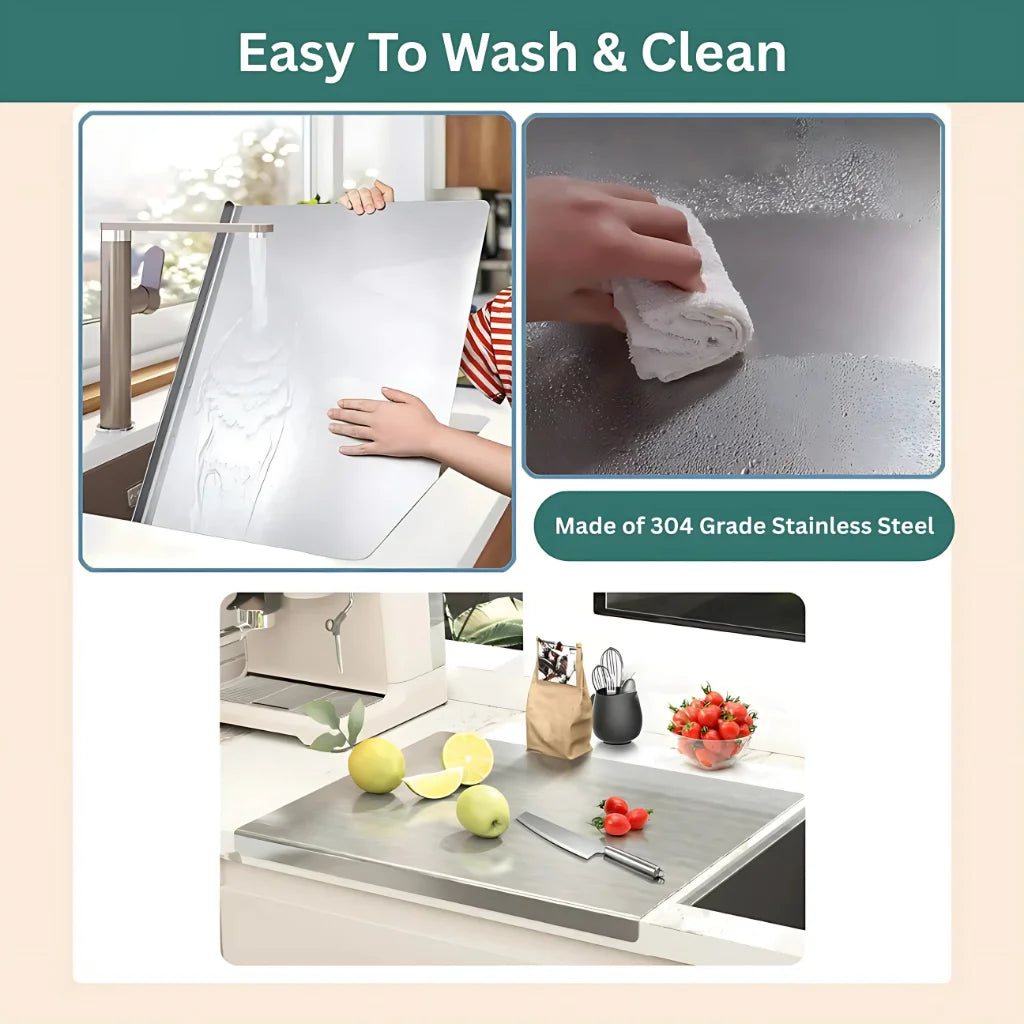 Premium Stainless Steel Anti-Skid Kitchen Chopping Board (50% OFF)