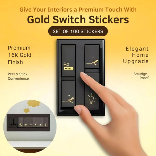 Gold Switch Stickers – Premium 3D Vinyl Decals