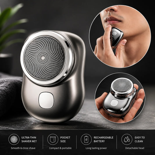 Mini Electric Razor Shaver for Men – Rechargeable Portable Electric Shaver