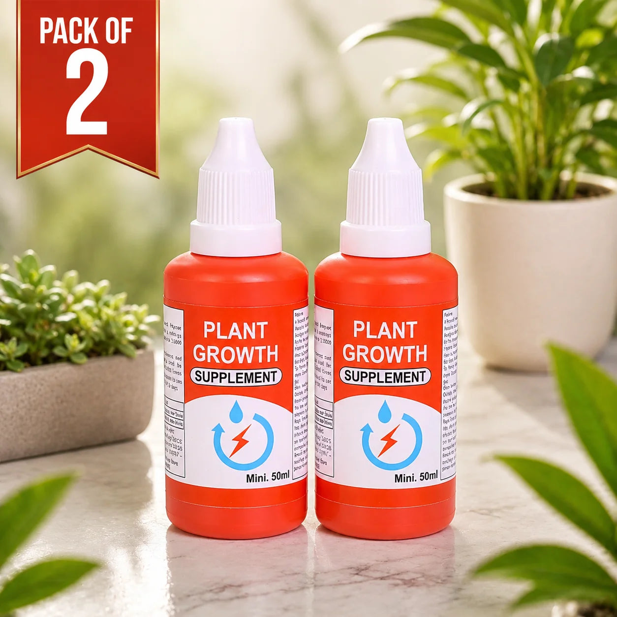 (Pack of 2) Plant Growth Supplement – Liquid Fertilizer for Indoor & Outdoor Plants