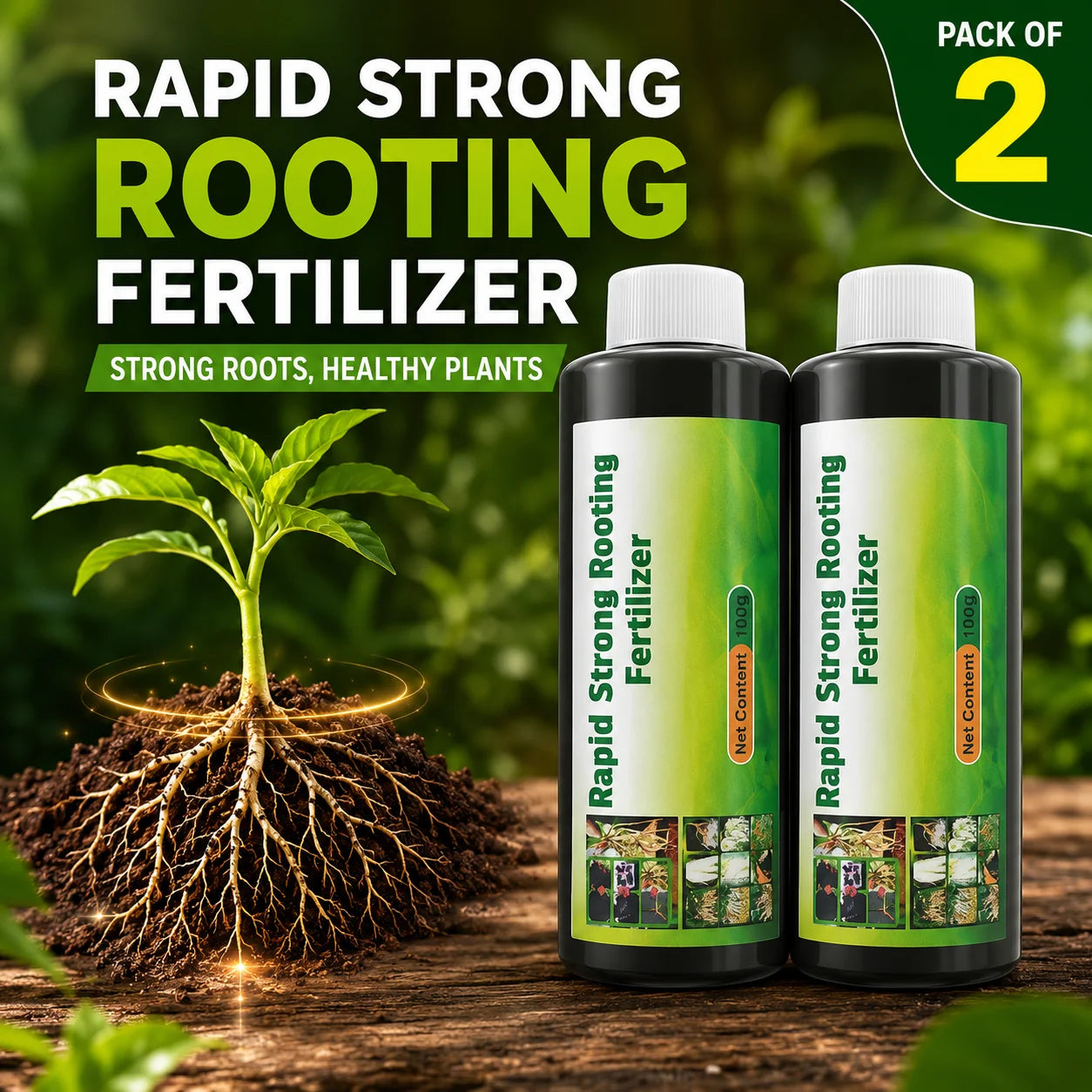 (Pack of 2) Rapid Strong Rooting Fertilizer – Root Growth Fertilizer for Plants