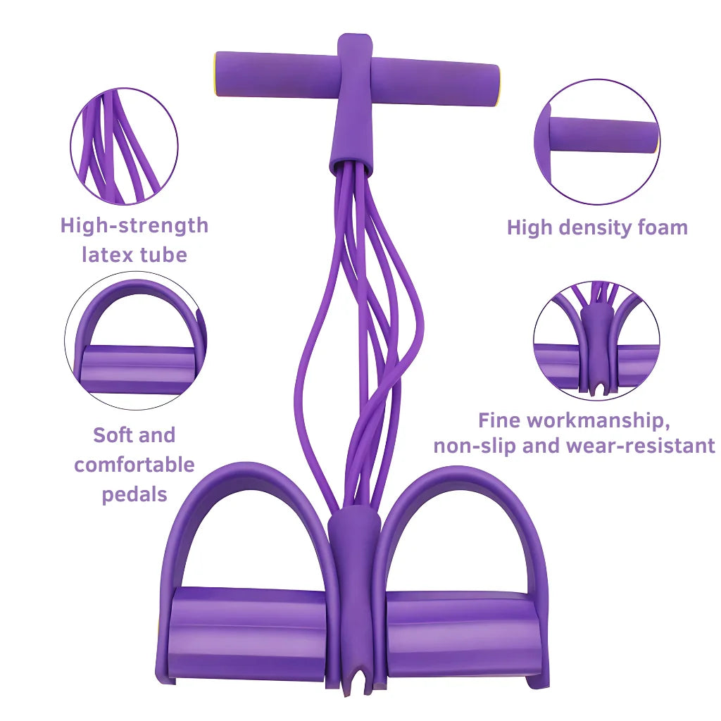 4-Tube Yoga Pedal Puller Resistance Band Fitness Equipment