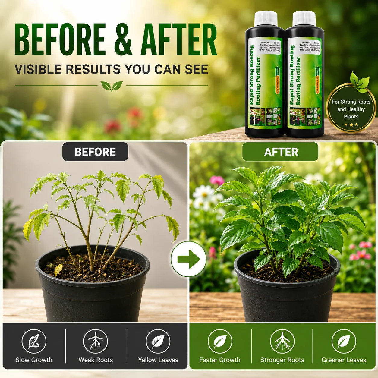 (Pack of 2) Rapid Strong Rooting Fertilizer – Root Growth Fertilizer for Plants