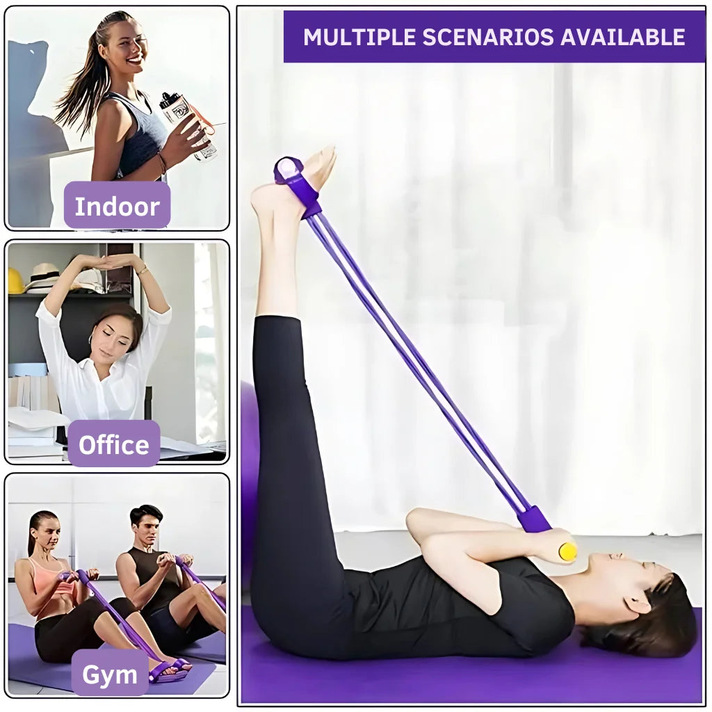 4-Tube Yoga Pedal Puller Resistance Band Fitness Equipment