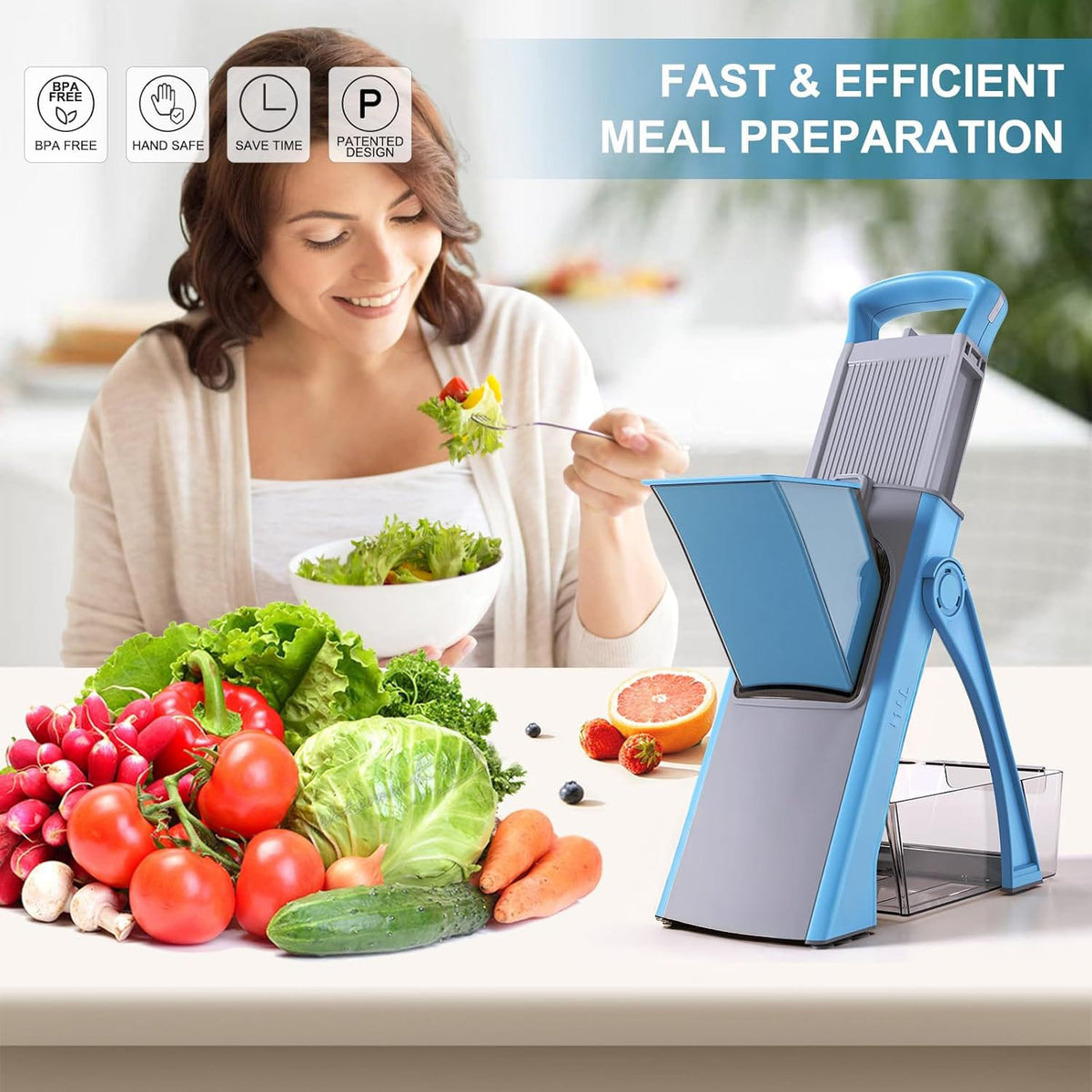 Vegetable Chopper Slicer for Kitchen – Premium Adjustable Mandoline