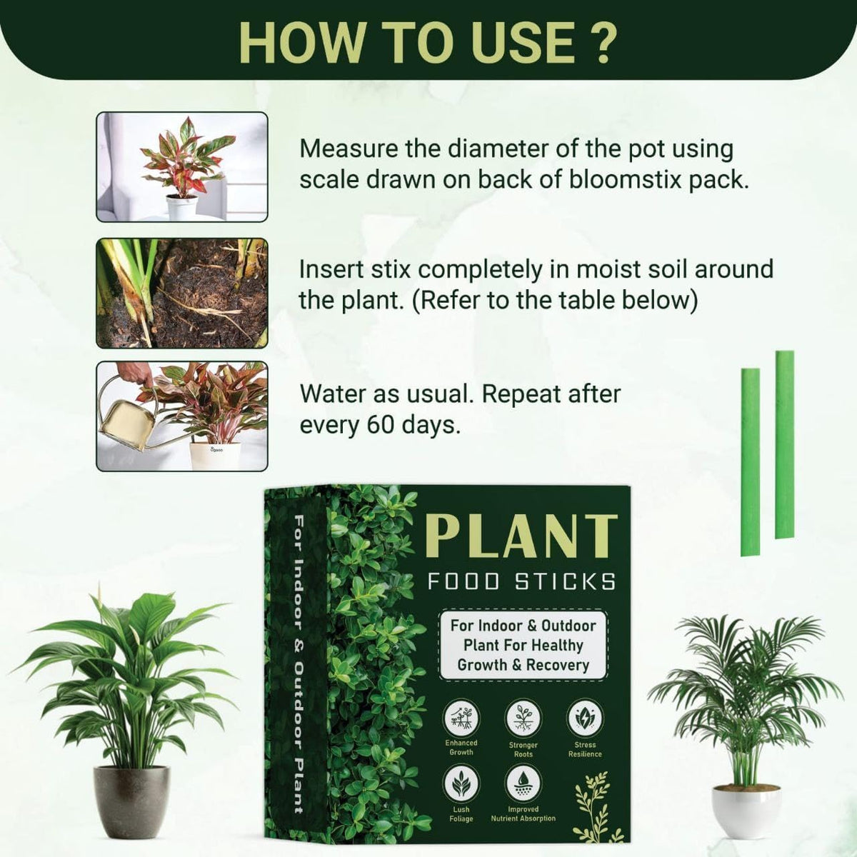 (Pack of 2) Plant Food Sticks for Indoor & Outdoor Plants - 50 Pcs