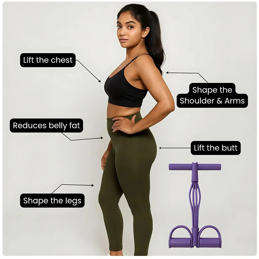 4-Tube Yoga Pedal Puller Resistance Band Fitness Equipment