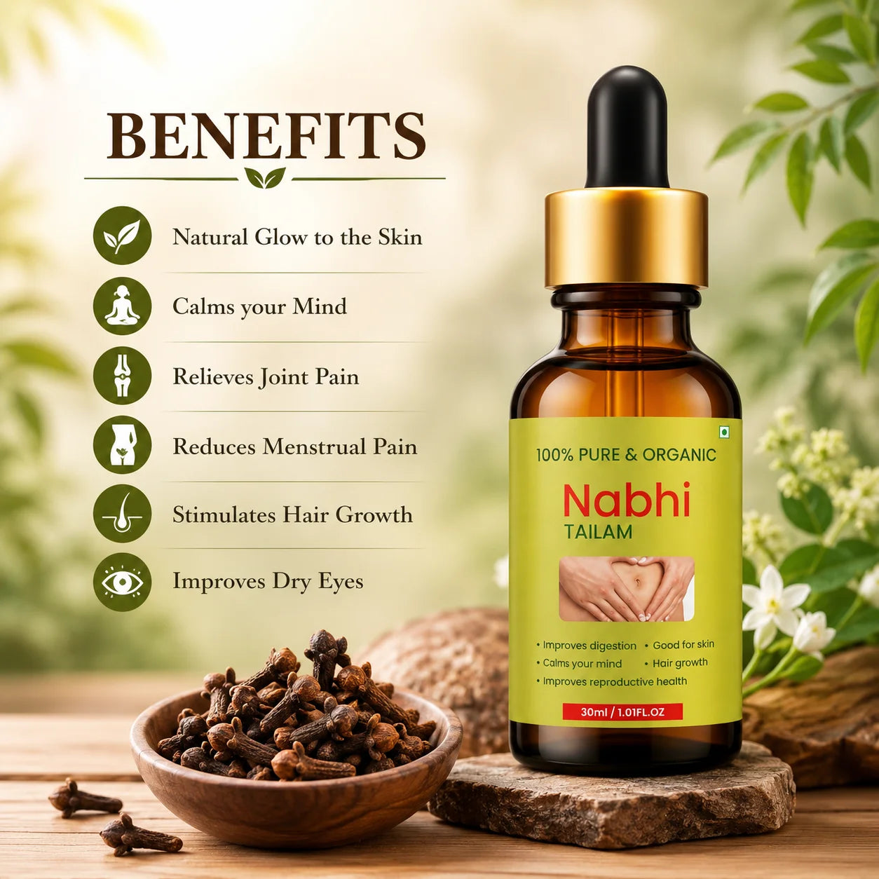 (Pack of 2) Nabhi Oil – Herbal Belly Button Oil for Daily Navel Care 30ml Each