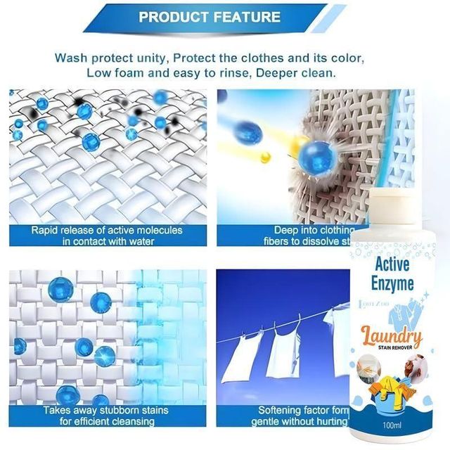 (Pack of 2) All in One Active Enzyme Laundry Stain Remover