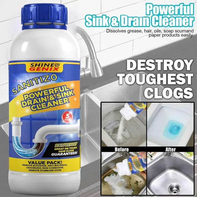(Pack of 4) Sanitizo Powerful Drain & Sink Cleaner Powder 250gm – Drain Blockage Remover